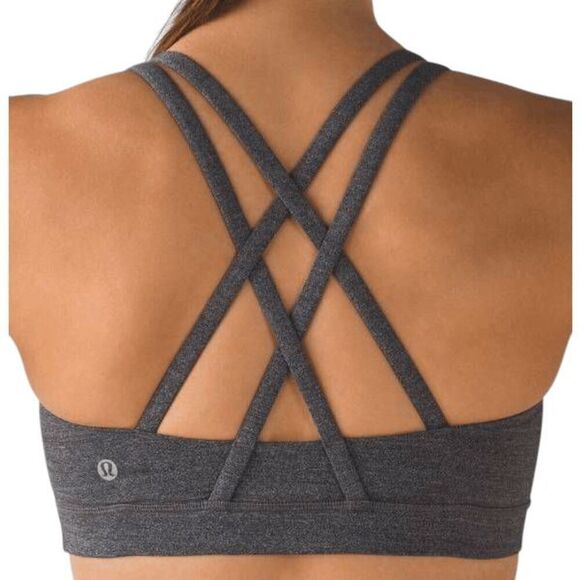 LULULEMON ATHLETICA Energy Bra In Heathered Black Size 4 - Picture 1 of 5